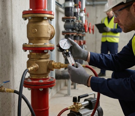 Technical dry & wet riser maintenance activity on site