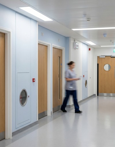 Healthcare sector image with compliance-led fire protection context